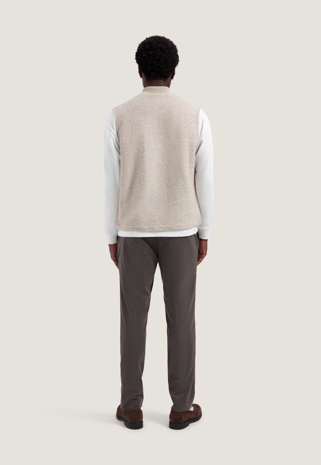Dstrezzed Nils Teddy Vest Sand achterkant