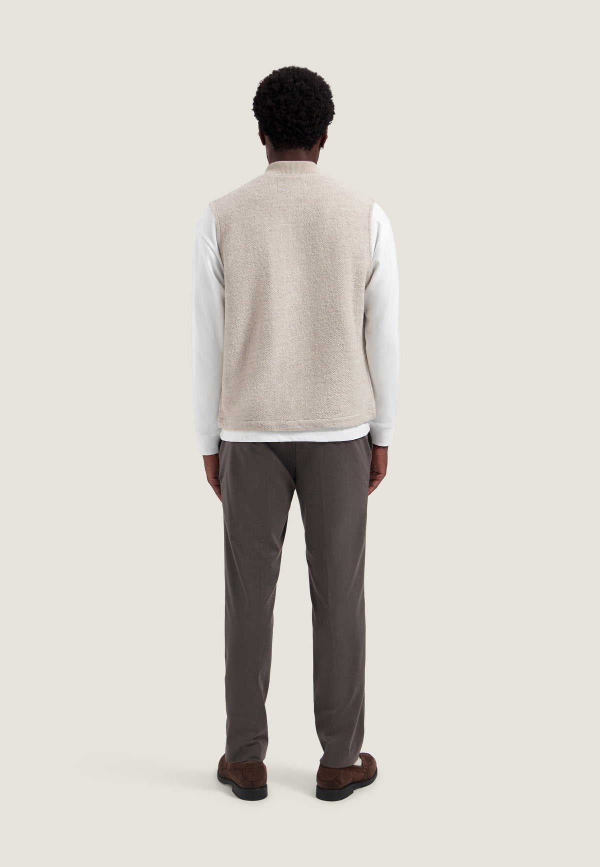 Dstrezzed Nils Teddy Vest Sand achterkant