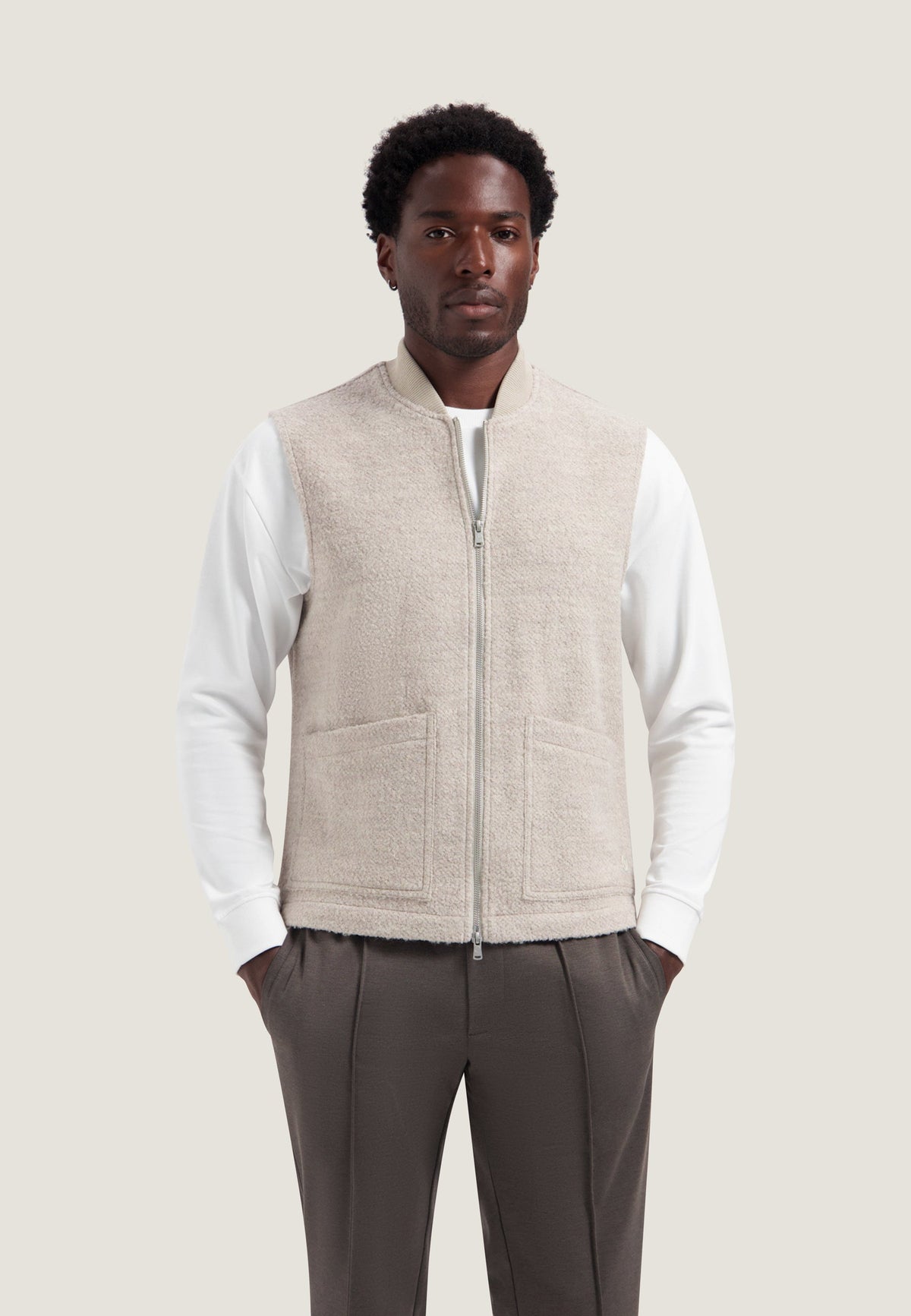 Dstrezzed Nils Teddy Vest Sand detail